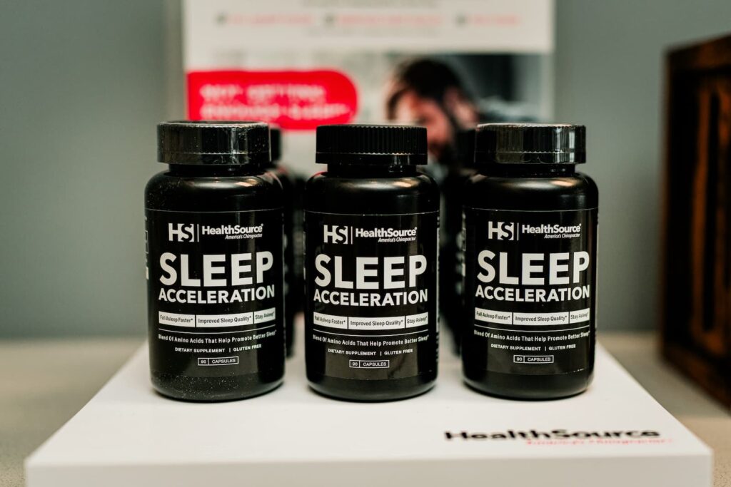 A row of three Sleep supplements, placed side-by-side.