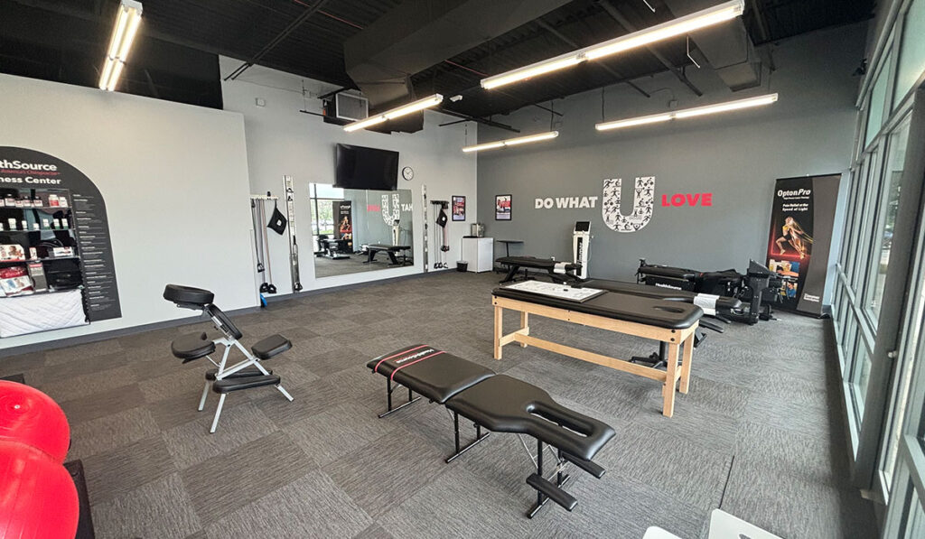 The rehabilitation area at HealthSource of Southeast Overland Park