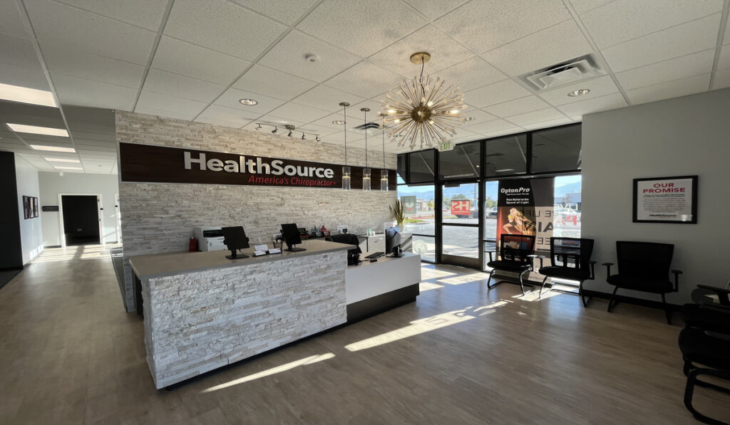 Front desk and lobby at HealthSource of West Jordan