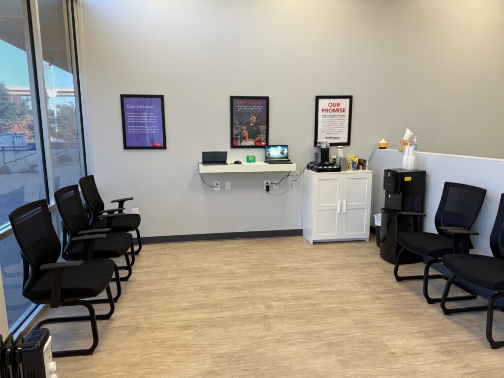 Reception desk and waiting area at HealthSource of South Round Rock