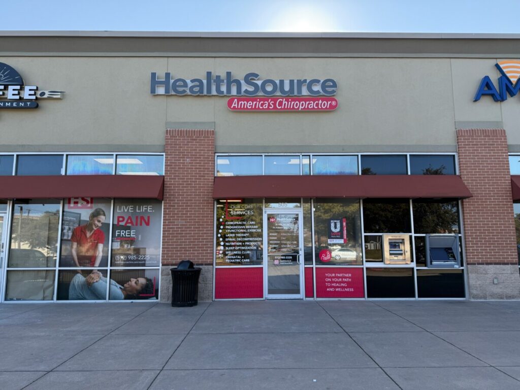 Exterior entrance and storefront at HealthSource of South Round Rock